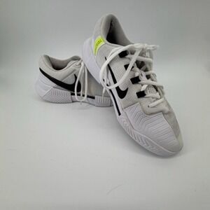 Nike Court Lite 3 Women's Tennis Shoes White Black Neon Yellow Size 8